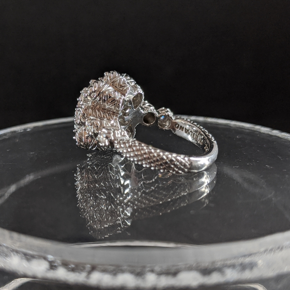 Judith Ripka Silver Floral Cluster Ring - Picture 11 of 12